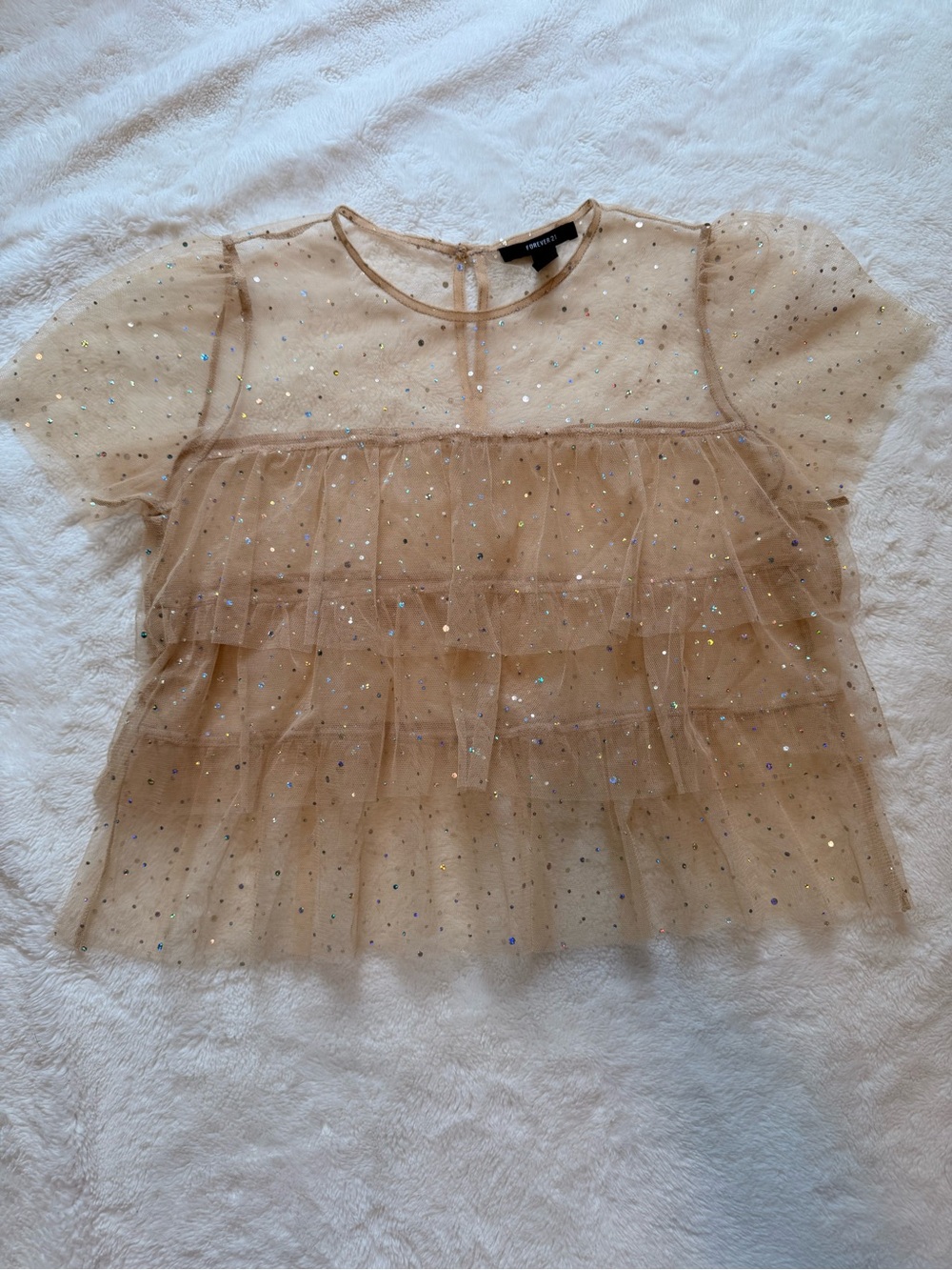 Forever 21 Shimmery Tiered Tulle Top